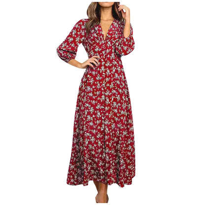 Boho Jurk Maxi Bloemenprint Zomerjurk