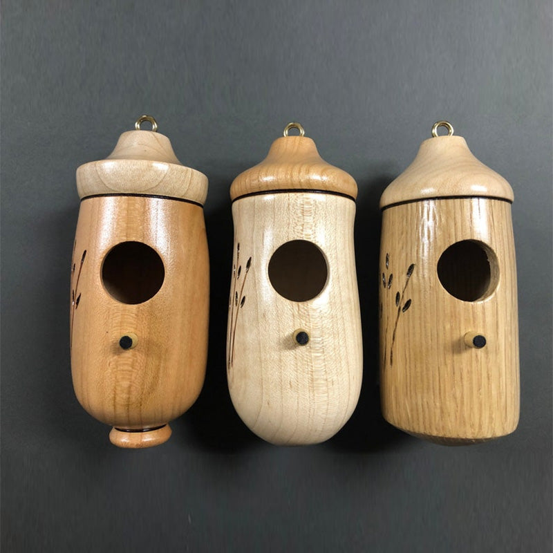 Houten Kolibrihuisje met Natuurlijk Ontwerp – Handgemaakte Nestplek voor Vogels