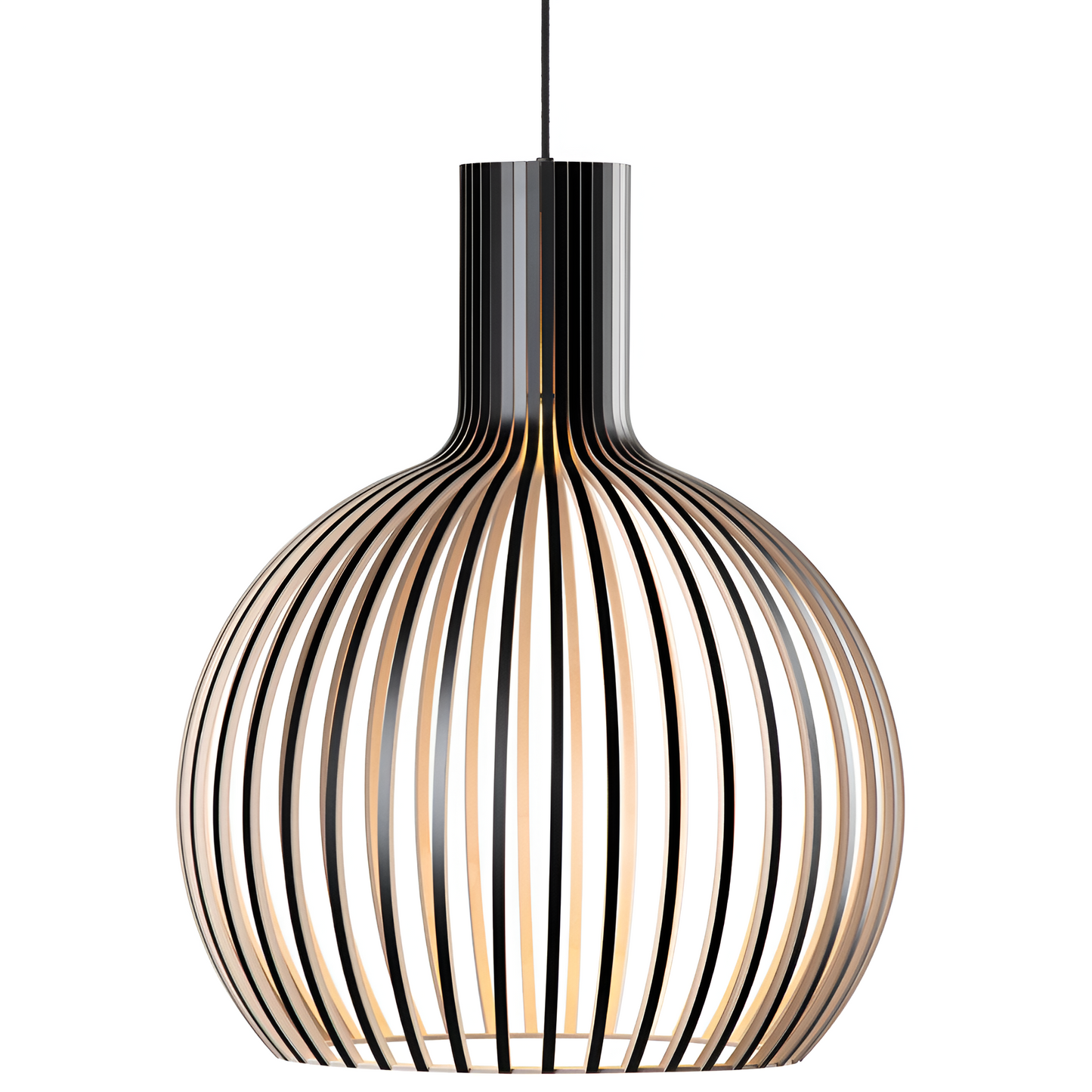 Houten Hanglamp Vintage Design Met Lamellen E27 23cm