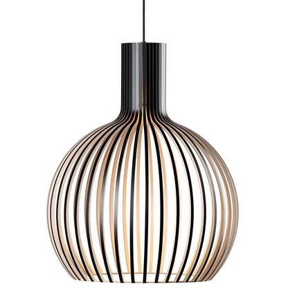 Houten Hanglamp Vintage Design Met Lamellen E27 23cm