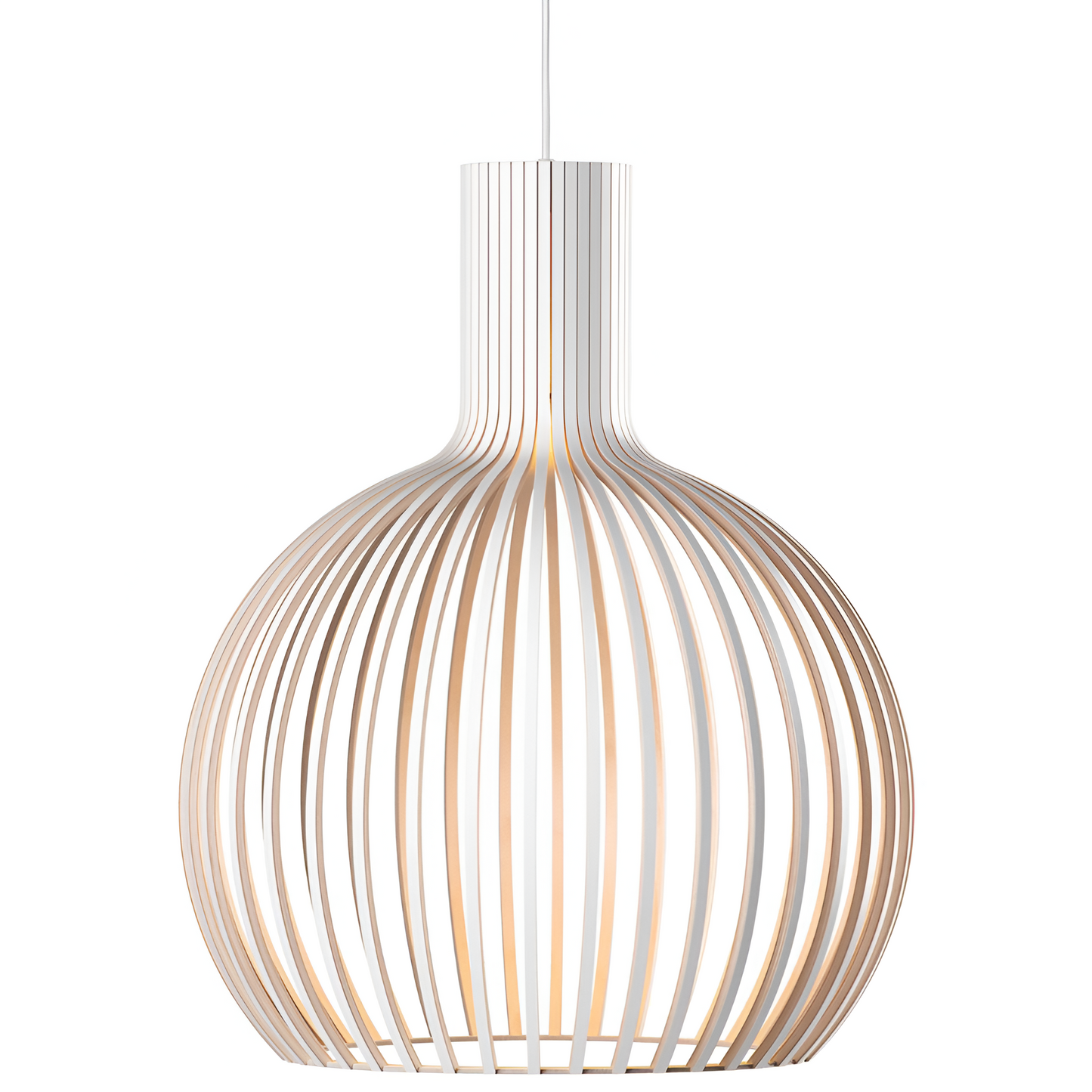 Houten Hanglamp Vintage Design Met Lamellen E27 23cm
