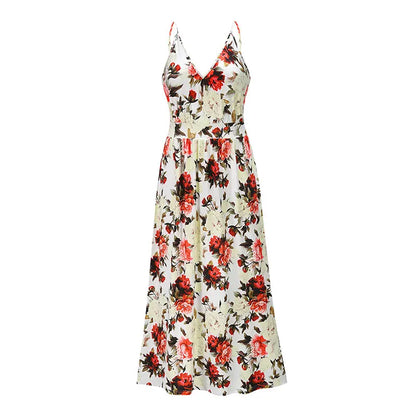 Bloemenprint Maxi Jurk Zomerjurk Vrouw Blomster Stijl