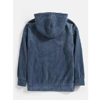 Heren Sweatshirt Corduroy Met Kap en Rits