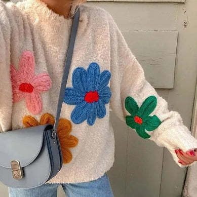 Vrouwelijke Trui Bloemenprint Zomerse Stijl