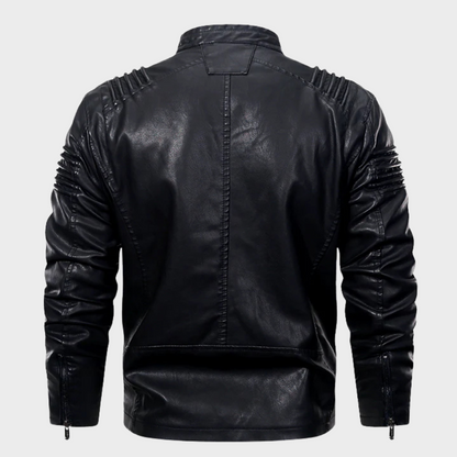 Leren Motorjack Heren Zwart Biker Stijl