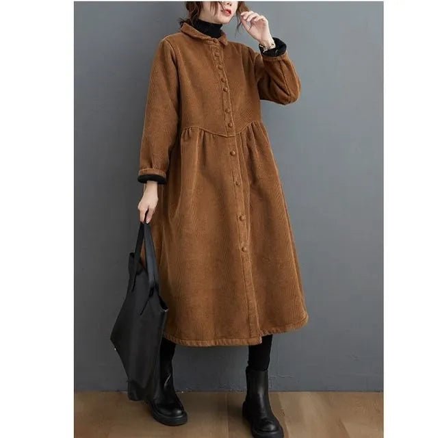 Dames Jas Corduroy Warme Herfst Stijl