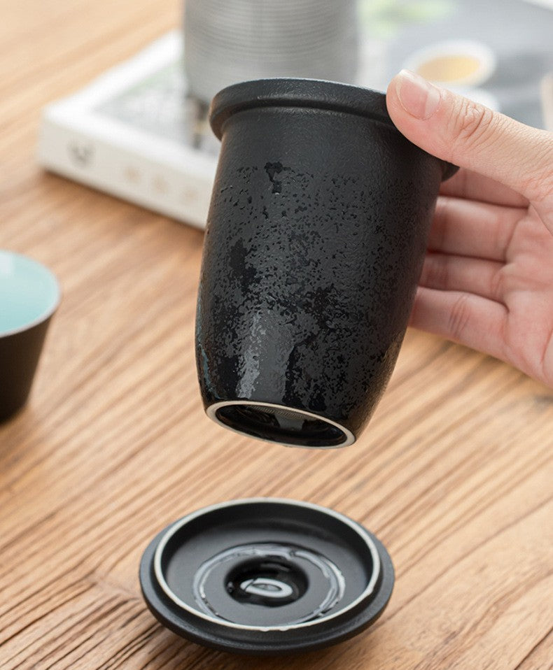 Reis Theeset Keramiek Compact Met Theepot Kopjes En Reistas Bergdesign