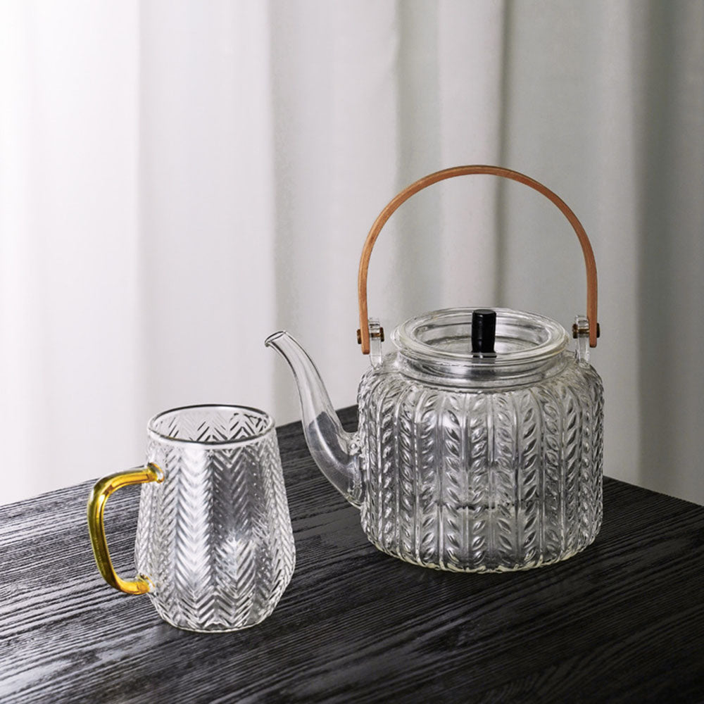 Glazen Theepot Met Infuser Hittebestendig Borosilicaat Glas 1 Liter