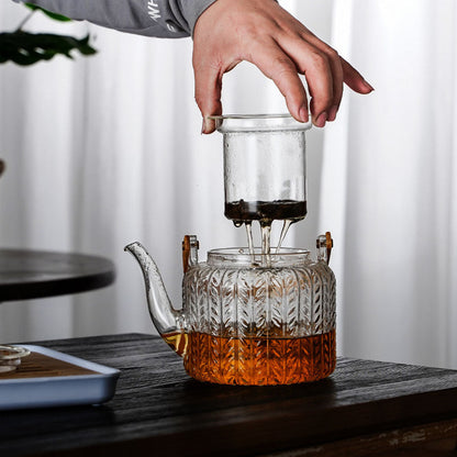 Glazen Theepot Met Infuser Hittebestendig Borosilicaat Glas 1 Liter