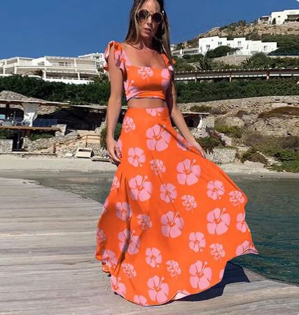Zomerjurk Set Twee Delen Boho Bloemenprint - StudioMarella