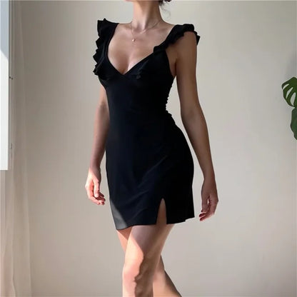 Mouwloze V-Hals Jurk Zomerjurk Glamour Dame - StudioMarella