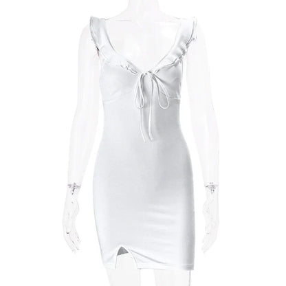 Mouwloze V-Hals Jurk Zomerjurk Glamour Dame