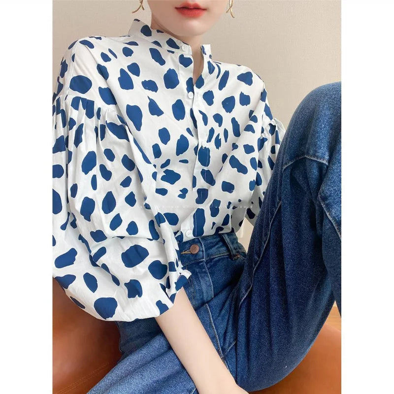 Lente Blouse Slang Print Chiffon Vrouwelijk - StudioMarella