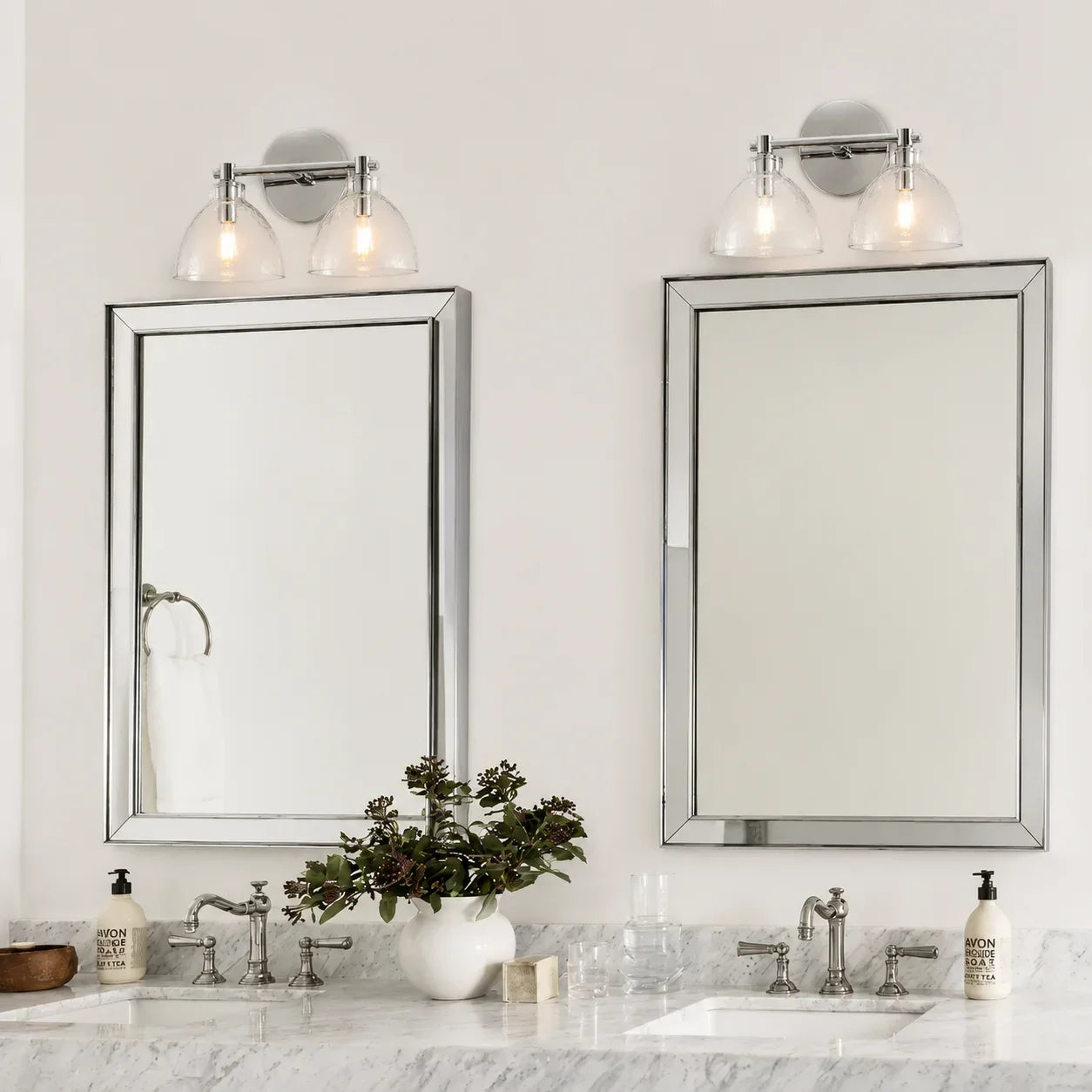 Wandlamp Gerecycled Glas Antique Brass – Minimalistische Wandverlichting voor Badkamer, Gang, Hal & Slaapkamer