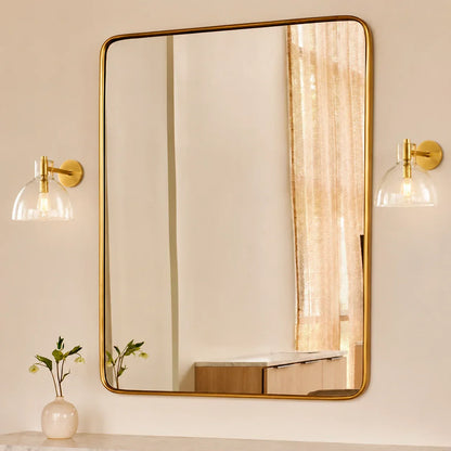 Wandlamp Gerecycled Glas Antique Brass – Minimalistische Wandverlichting voor Badkamer, Gang, Hal & Slaapkamer