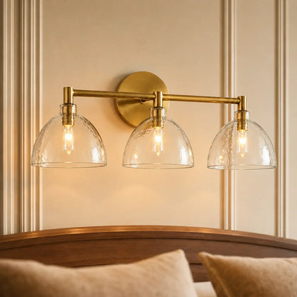 Wandlamp Gerecycled Glas Antique Brass – Minimalistische Wandverlichting voor Badkamer, Gang, Hal & Slaapkamer