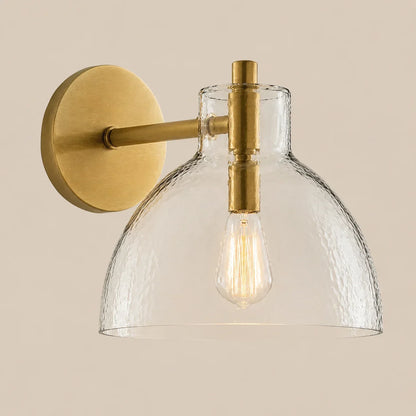 Wandlamp Gerecycled Glas Antique Brass – Minimalistische Wandverlichting voor Badkamer, Gang, Hal & Slaapkamer