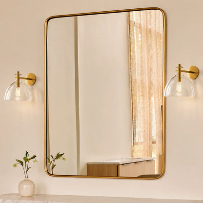 Wandlamp Gerecycled Glas Antique Brass – Minimalistische Wandverlichting voor Badkamer, Gang, Hal & Slaapkamer