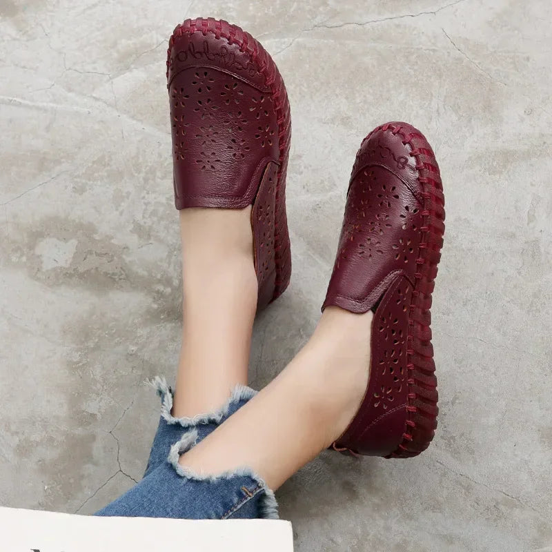 Echt Leren Loafers Zomer Comfortabele Schoenen