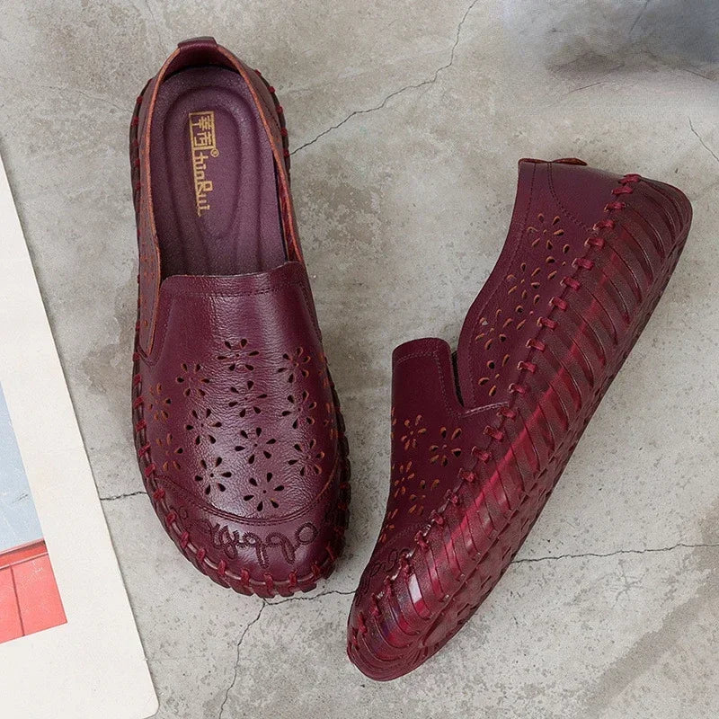 Echt Leren Loafers Zomer Comfortabele Schoenen