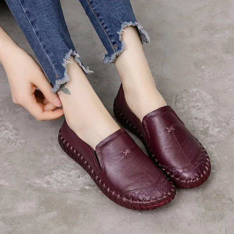 Echt Leren Loafers Zomer Comfortabele Schoenen