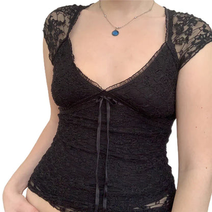 Kanten Crop Top Zomerjurk Lolita Stijl