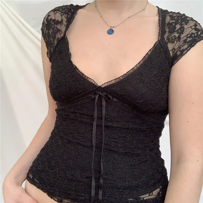 Kanten Crop Top Zomerjurk Lolita Stijl