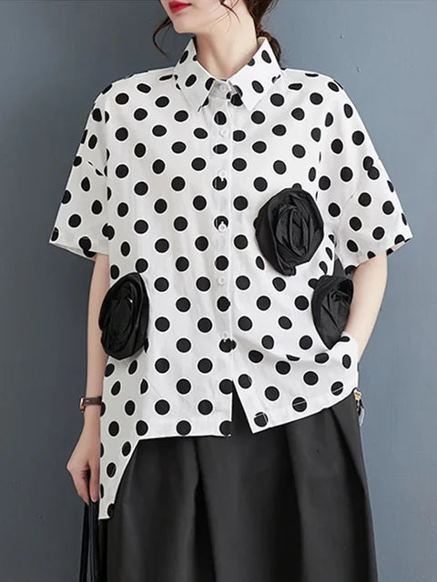 Zomer Shirt met Dot Enkelborstels voor Dame