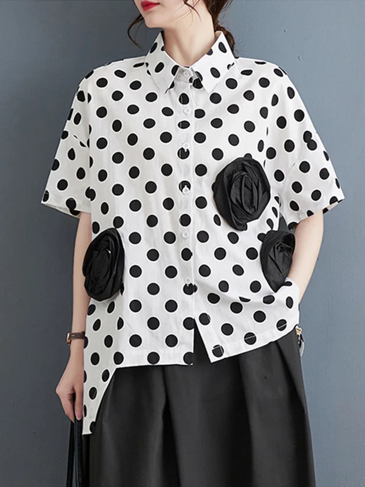 Zomer Shirt met Dot Enkelborstels voor Dame
