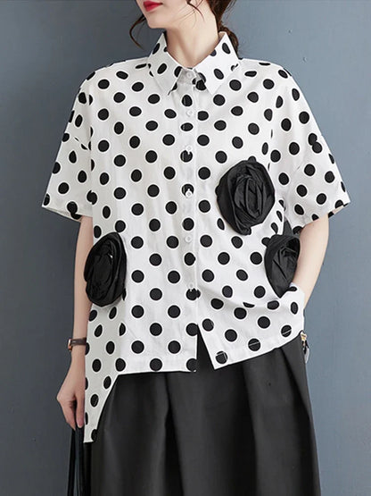 Zomer Shirt met Dot Enkelborstels voor Dame