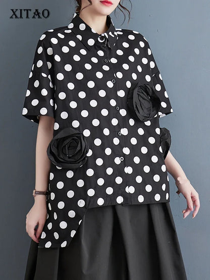 Zomer Shirt met Dot Enkelborstels voor Dame