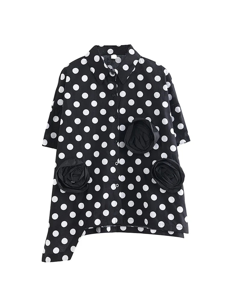 Zomer Shirt met Dot Enkelborstels voor Dame