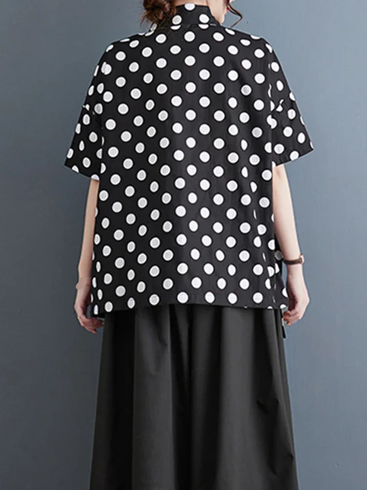 Zomer Shirt met Dot Enkelborstels voor Dame