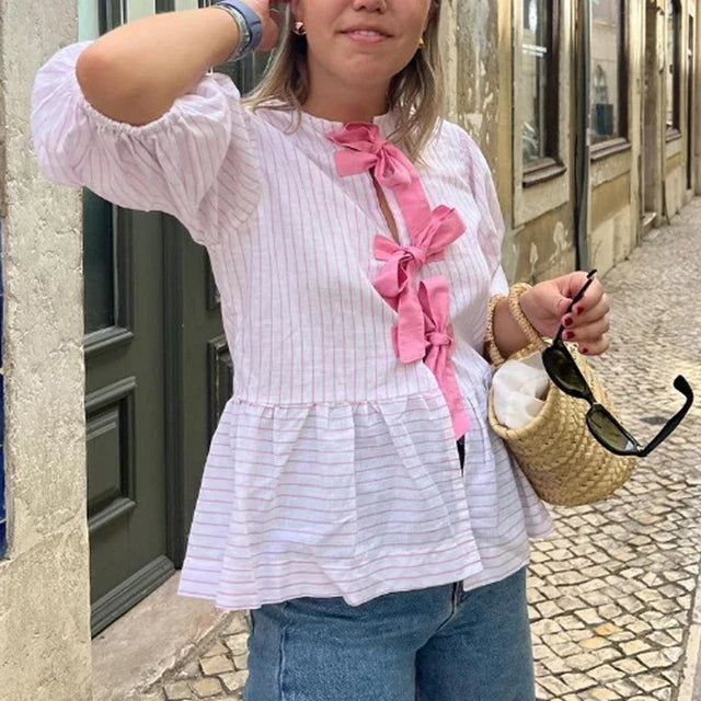 Vrouwelijke Zomer T-shirt Blouse Korte Mouw - StudioMarella