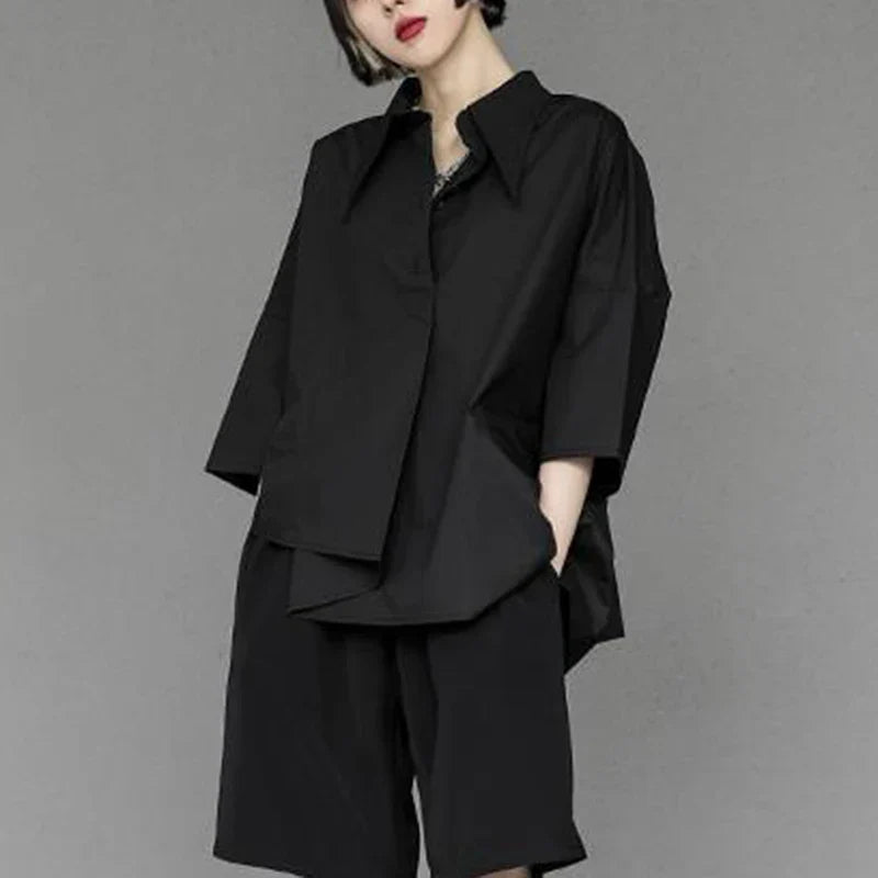 Vrouwelijke Blouse Gotische Stijl Chiffon Rokmodel