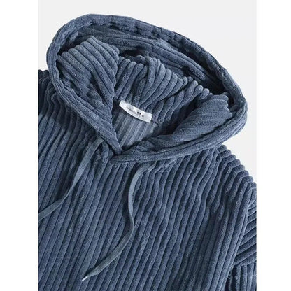 Heren Sweatshirt Corduroy Met Kap en Rits