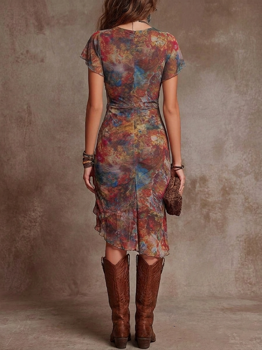 Dames Wikkeljurk Boho Stijl Elegant