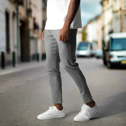 Mannen Broek Slim Fit Stretch Stijlvol Zwart