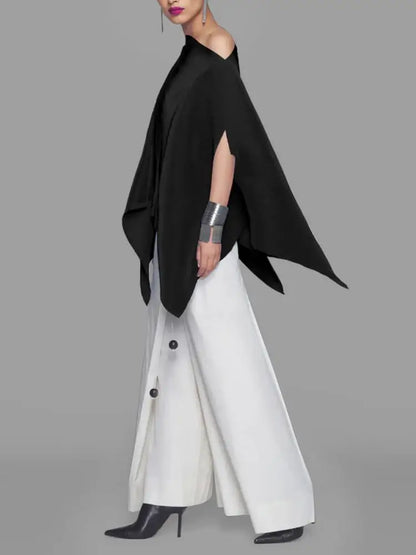 Vrouwelijke Blouse Asymmetrisch met Ploffende Mouwen