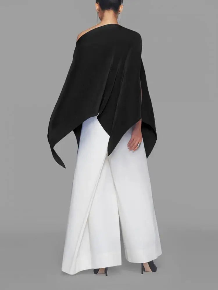 Vrouwelijke Blouse Asymmetrisch met Ploffende Mouwen