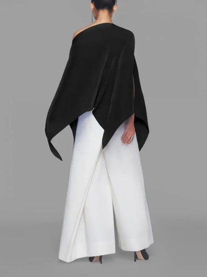Vrouwelijke Blouse Asymmetrisch met Ploffende Mouwen