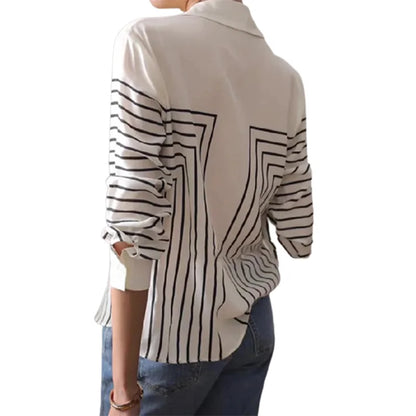 Dames Blouses Met Prints en Lapel Kraag