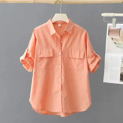 Vrouwen Poloshirt Geel Katoen Moda 2024