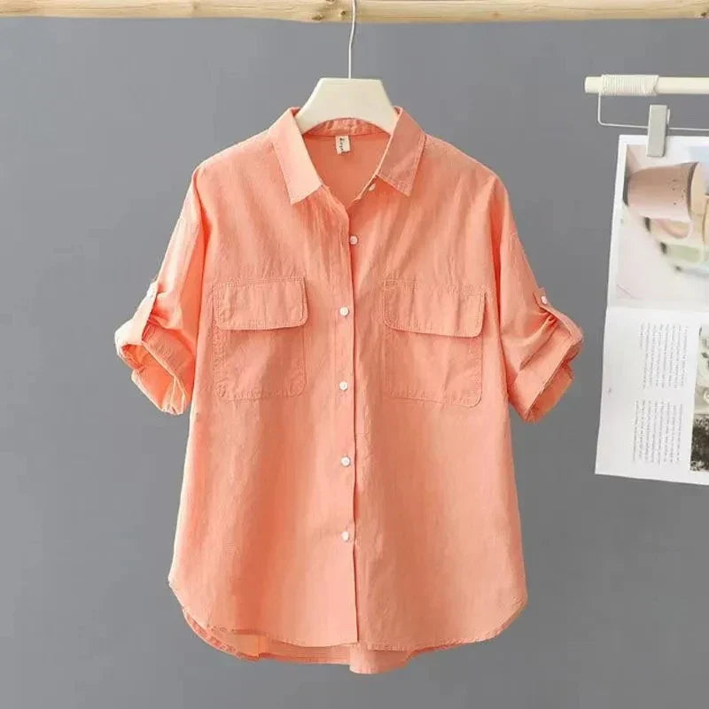 Vrouwen Poloshirt Geel Katoen Moda 2024