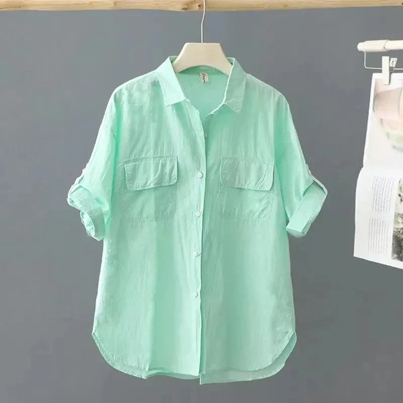 Vrouwen Poloshirt Geel Katoen Moda 2024