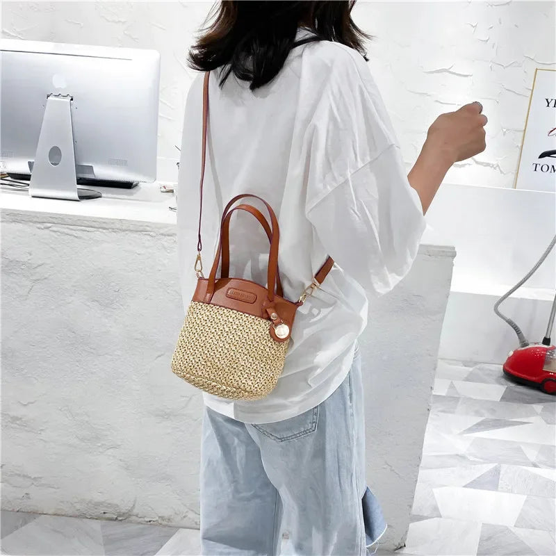 Gevlochten Schoudertas Dames Handgemaakt Leer Crossbody Stijlvol Modern Design Dagelijks Gebruik Elegante Tas