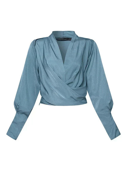 Vrouwen Blouse Pofmouwen Elegante Vrouwelijke Stijl