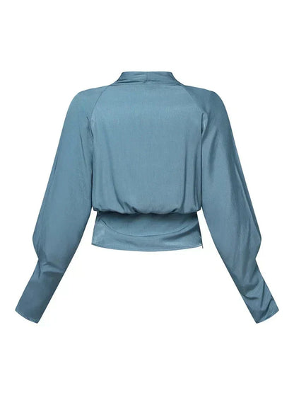 Vrouwelijke Blouse met Pofmouwen Elegant Design