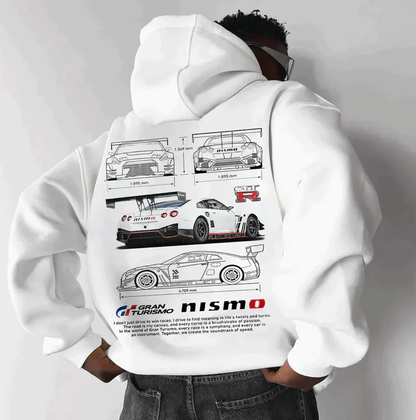 Sport Hoodie met Auto Print en Stoere Tekst