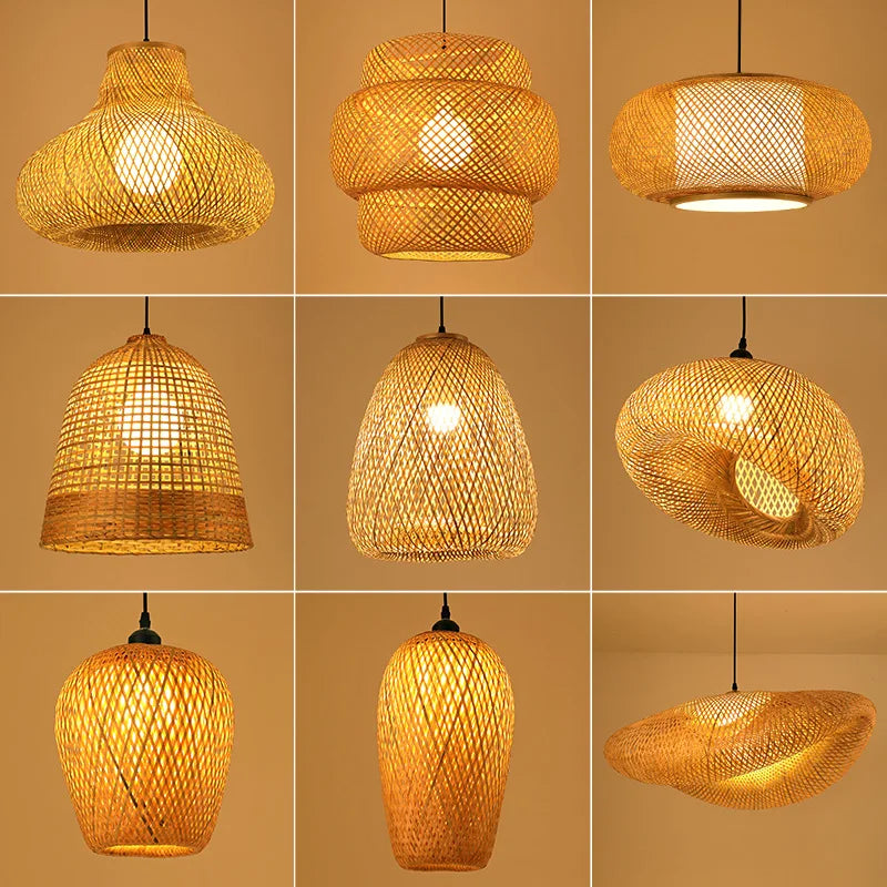 Handgemaakte Rotan Hanglamp – Scandinavisch Rustiek Design – Natuurlijke Sfeerverlichting